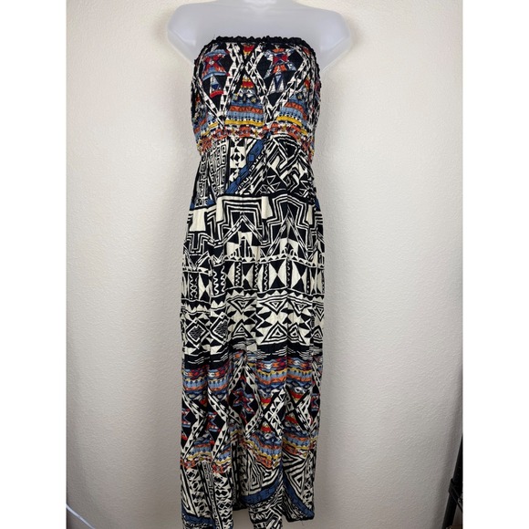 Angie Dresses & Skirts - Angie Smocked Tube Top Maxi Dress Womens S Aztec Boho Gypsy Festival Fairy